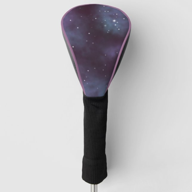 Mystical Dusty Violet Galaxy Golf Head Cover (Front)