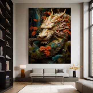 Mystical Eastern Dragon Illustration Print/ Poster