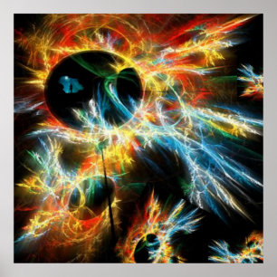 Mystical Electrifying Print, Space, Universe, Poster