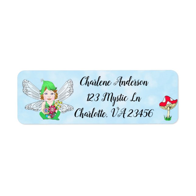 Mystical Elf Fairy Magical Mushroom Return Address Label (Front)
