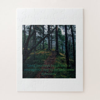 Mystical Emerald Forest Nature Greeting Card Jigsaw Puzzle