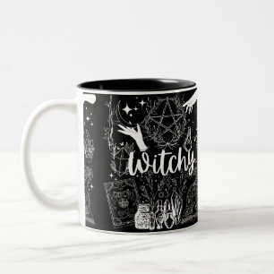 Mystical Enchantment: Witchy Design Delight Two-Tone Coffee Mug