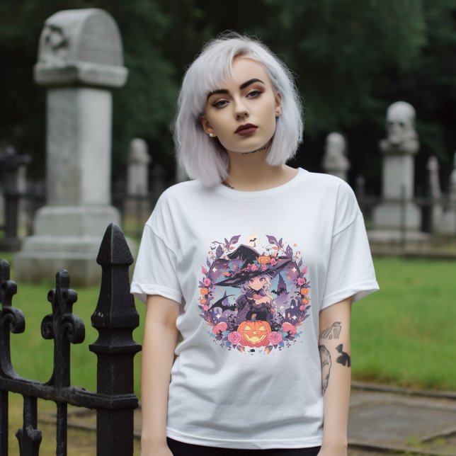 "Mystical Enchantress" Halloween Anime Witch T-Shirt (Creator Uploaded)