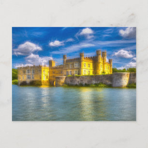 Mystical English Castle Art Holiday Postcard