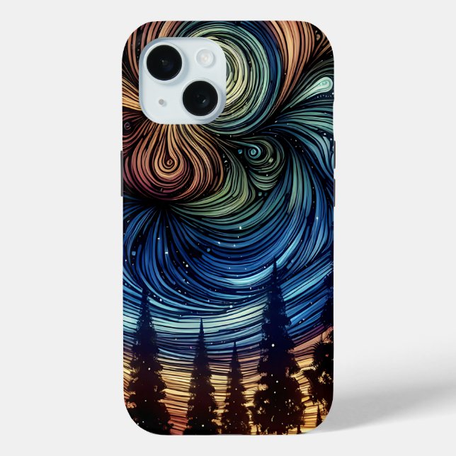 Mystical Ethereal Art with Trees and Night Sky Case-Mate iPhone Case (Back)
