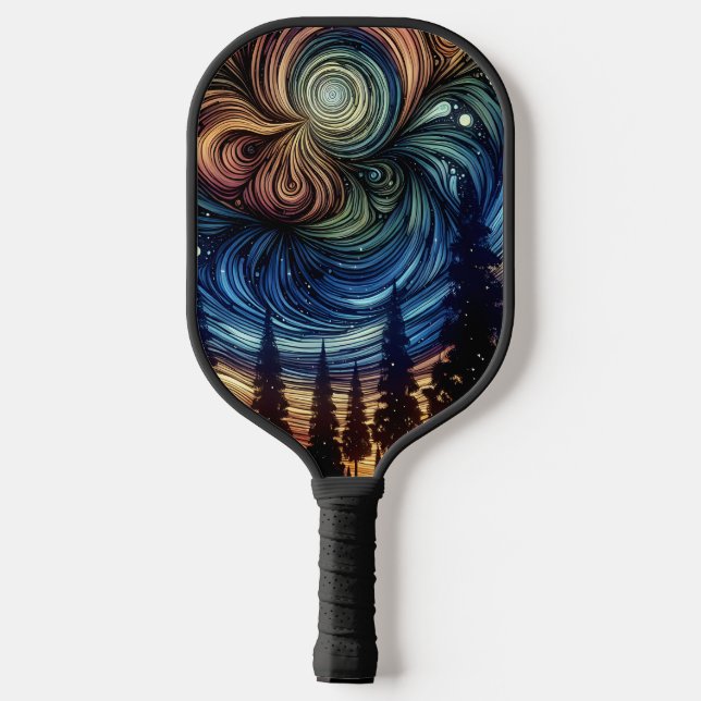 Mystical Ethereal Art with Trees and Night Sky Pickleball Paddle (Back)