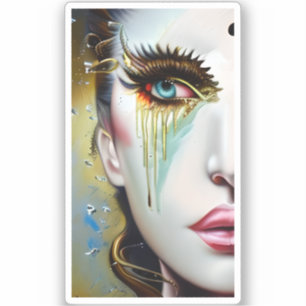 Mystical Ethereal Beautiful Women with Gold Tears