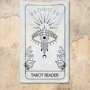 Mystical Evil Eye Celestial Tarot Holographic Banner