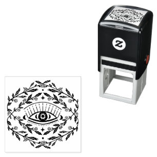 Mystical Eye Magical Elegant Roses Vines Boho Self-inking Stamp