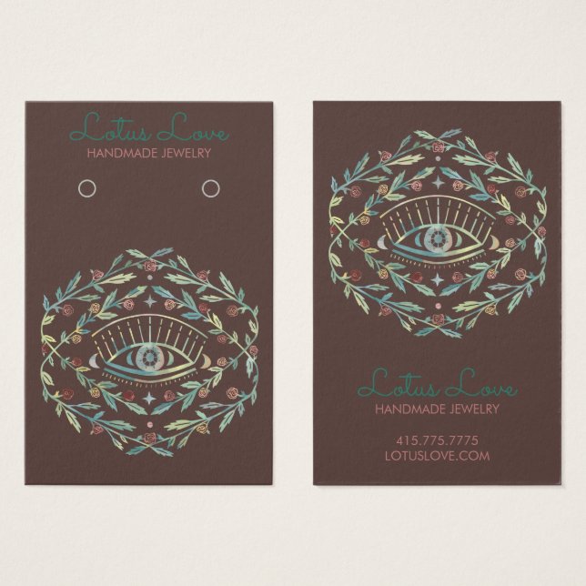 Mystical Eye Roses Earring Necklace Jewellery Card (Front & Back)