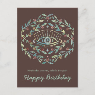 Mystical Eye Roses Inspirational Happy Birthday Postcard
