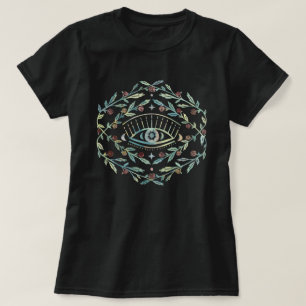 Mystical Eye Roses Vines Magical Boho Colorful T-Shirt