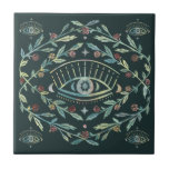 Mystical Eye Roses Vines Magical Boho Colourful   Ceramic Tile<br><div class="desc">This hand made pattern makes an awesome home decor item. Check out my shop for more or let me know if you'd like something custom!</div>