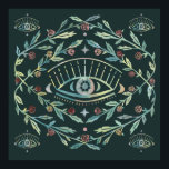 Mystical Eye Roses Vines Magical Boho Colourful  Poster<br><div class="desc">This hand made illustration makes awesome wall art. Change the background colours to fit your decor or add your own custom text. Select the print size using the drop down menu above, and you can click the “edit design” button to customise the artwork to fit any size paper. Purchase a...</div>