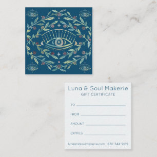 Mystical Eye Roses Vines Magical CUSTOM Gift Cert Square Business Card