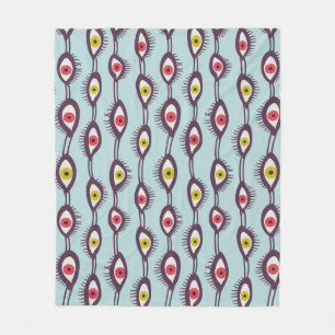 Mystical Eyes Pattern - Psychedelic Trippy Design  Fleece Blanket