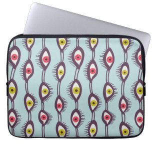 Mystical Eyes Pattern - Psychedelic Trippy Design Laptop Sleeve