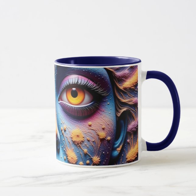 Mystical Face Art Can Cooler Mug (Right)