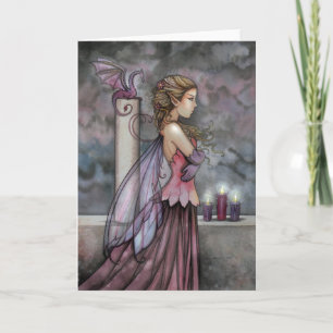 Mystical Fairy and Dragon Card by Molly Harrison