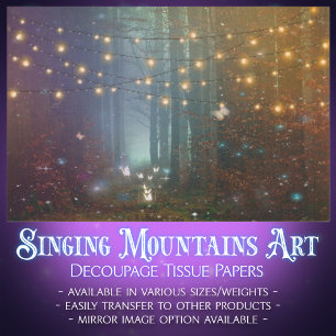 Mystical Fairy Lights Butterflies Forest Decoupage Tissue Paper