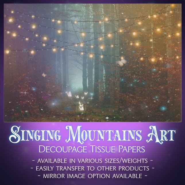 Mystical Fairy Lights Butterflies Forest Decoupage Tissue Paper (Creator Uploaded)