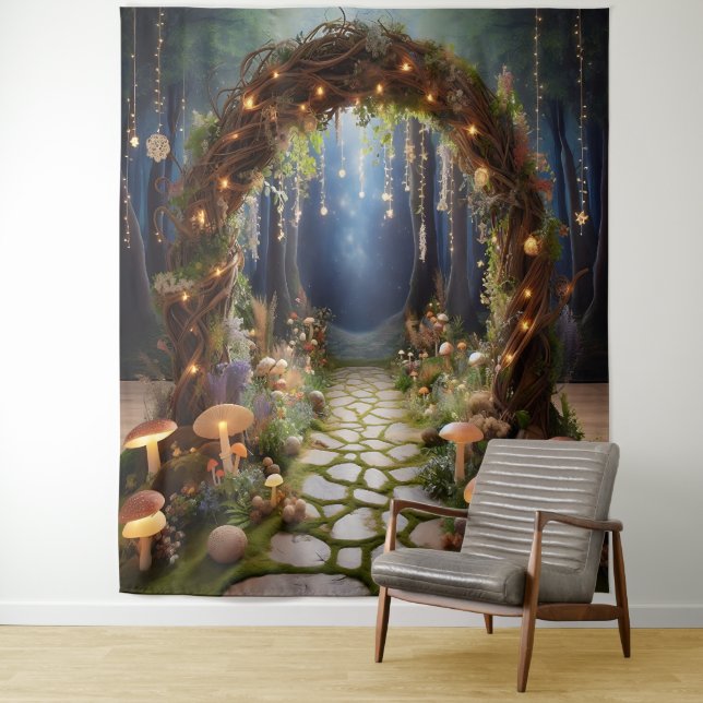 Mystical Fairy Tale Forest Archway Hanging Tapestry (In Situ)