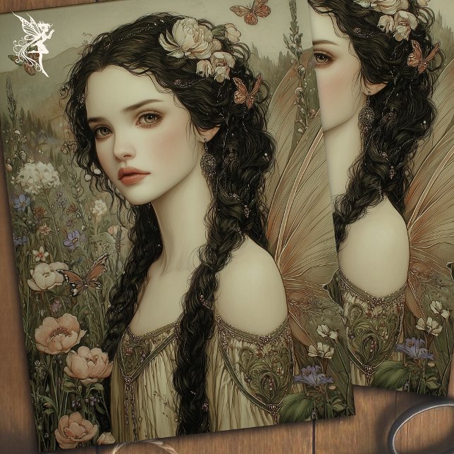 Mystical Fairy with Floral Crown and Butterflies Tissue Paper (Creator Uploaded)