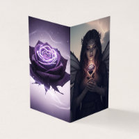 Mystical Fairy with Violet Rose | Thank You Card