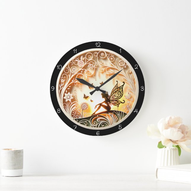 Mystical Fairy Woodland Timepiece Large Clock (Home)