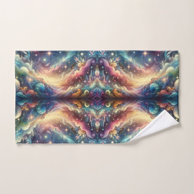 Mystical Fantasy Colourful Celestial Faraway Castl Bath Towel Set (Hand Towel)