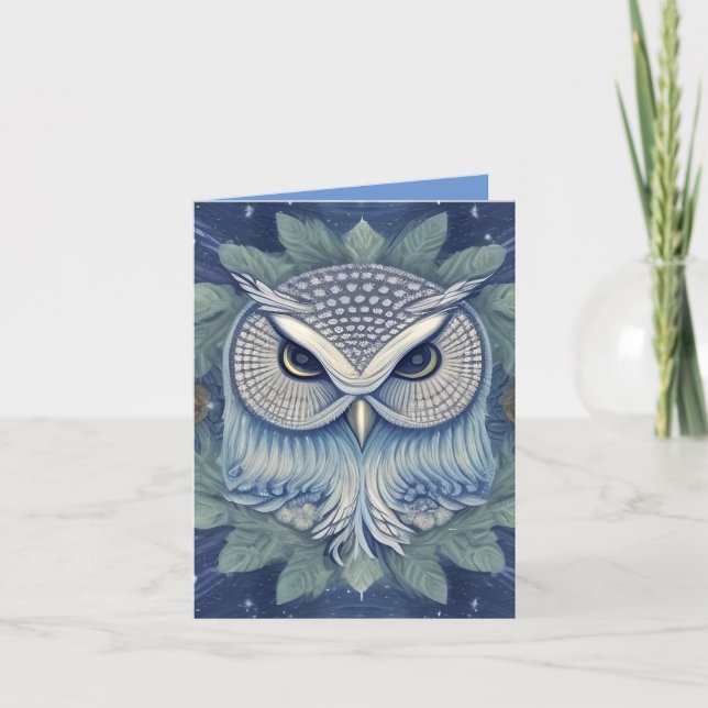 Mystical Fantasy Forest Owl Card (Front)