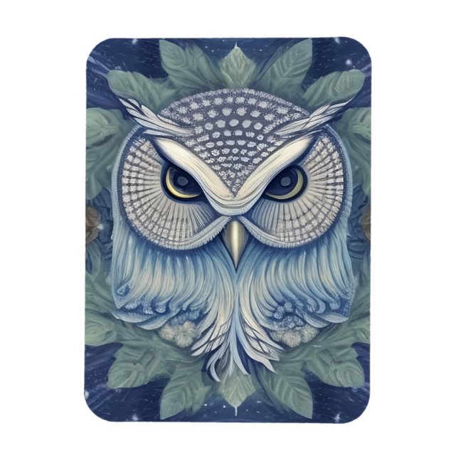 Mystical Fantasy Forest Owl Magnet (Vertical)