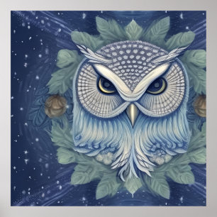 Mystical Fantasy Forest Owl Poster