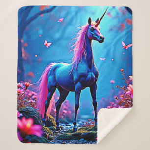 Mystical Fantasy Unicorn Art Sherpa Blanket
