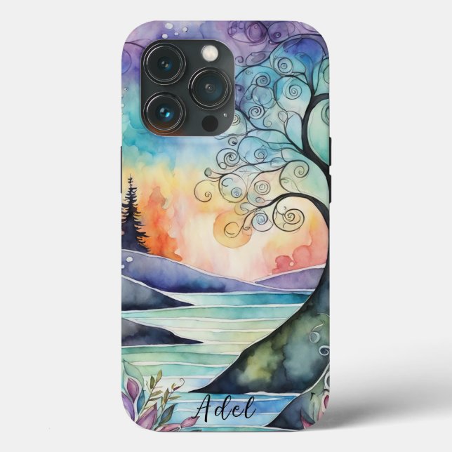 Mystical Fantasy Watercolors Personalised Name Case-Mate iPhone Case (Back)
