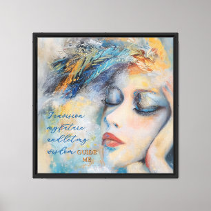 Mystical Feather Woman Stretched Canvas Print