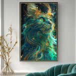 Mystical Feline Poster<br><div class="desc">Immerse yourself in the enchanting realm of our 'Mystical Feline' poster, where the bewitching allure of a magical cat is captured in a symphony of shimmering emerald hues and glistening gold. This captivating artwork portrays the majestic creature in an ethereal light, with its fur swirling into the night like liquid...</div>