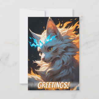 Mystical Flame Cat Familiar Card