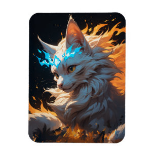 Mystical Flame Cat Familiar Magnet