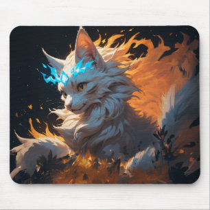 Mystical Flame Cat Familiar Mouse Pad