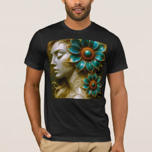 Mystical Floral Portrait T-Shirt