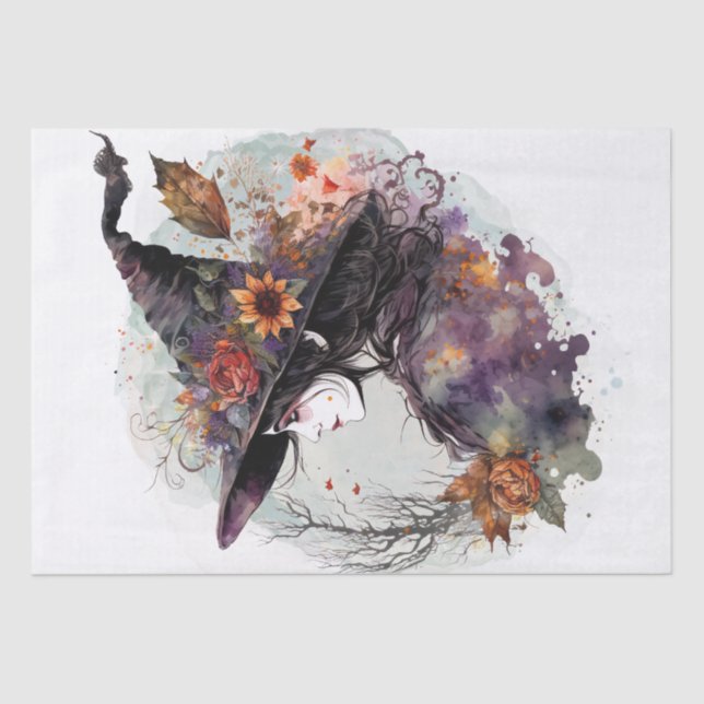 Mystical Floral Witch Tissue Paper (Front)