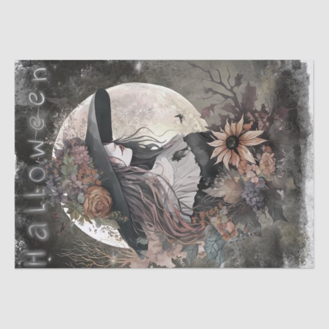 Mystical Floral Witch Tissue Paper (Front)