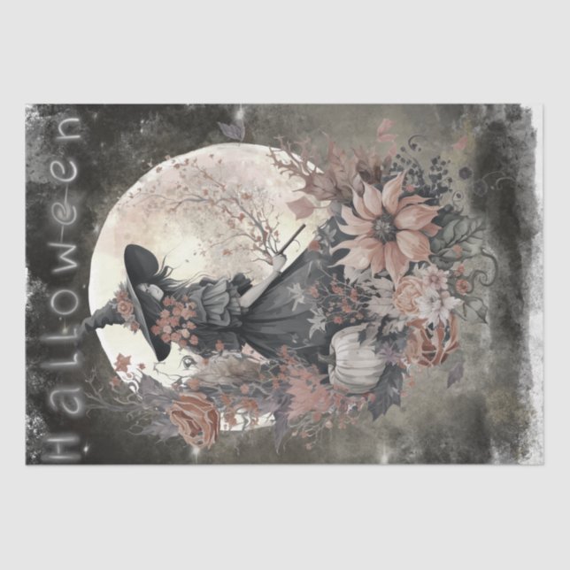 Mystical Floral Witch Tissue Paper (Front)