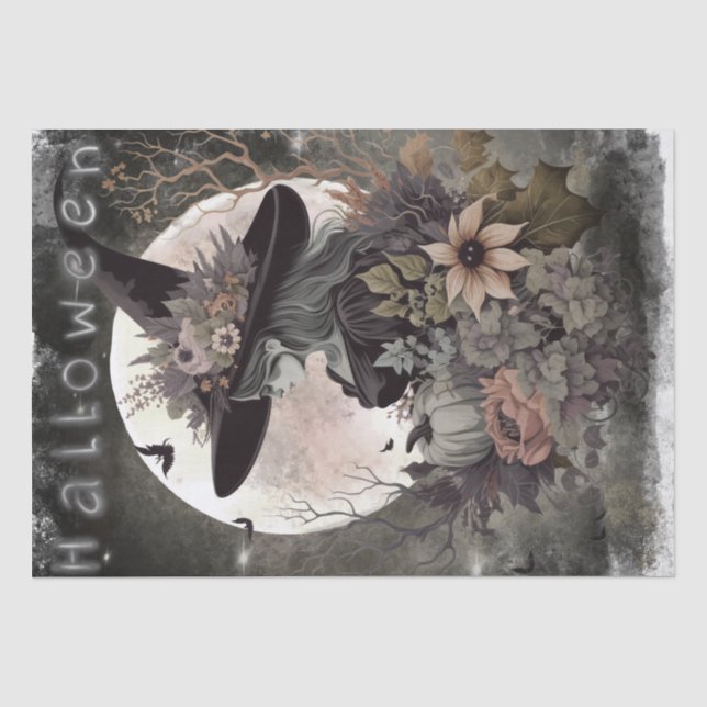 Mystical Floral Witch Tissue Paper (Front)