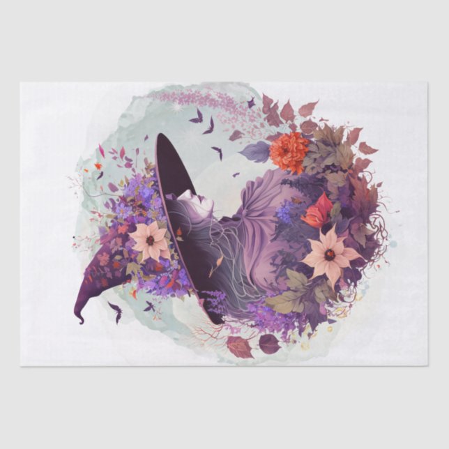 Mystical Floral Witch Tissue Paper (Front)