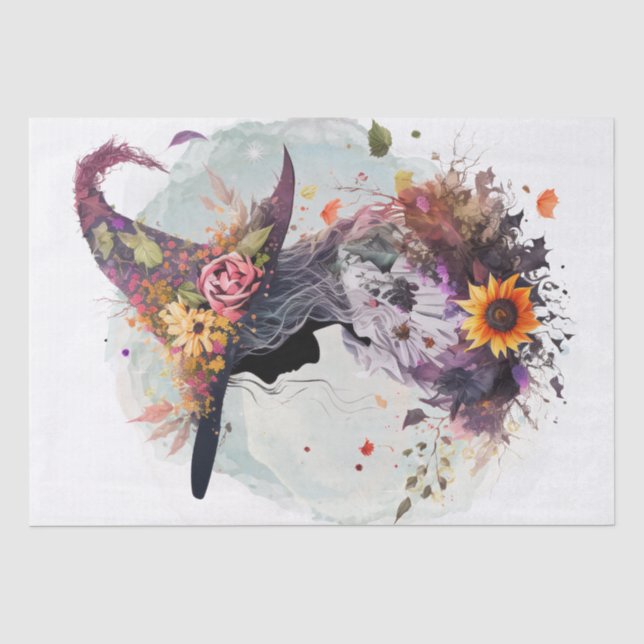 Mystical Floral Witch Tissue Paper (Front)