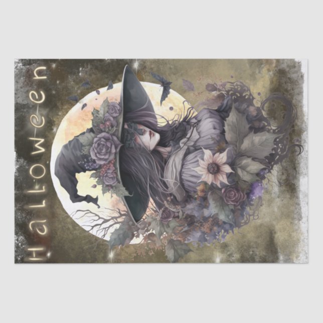 Mystical Floral Witch Tissue Paper (Front)