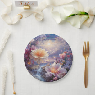 Mystical Flowers of the Supernatural Realm Paper Plate