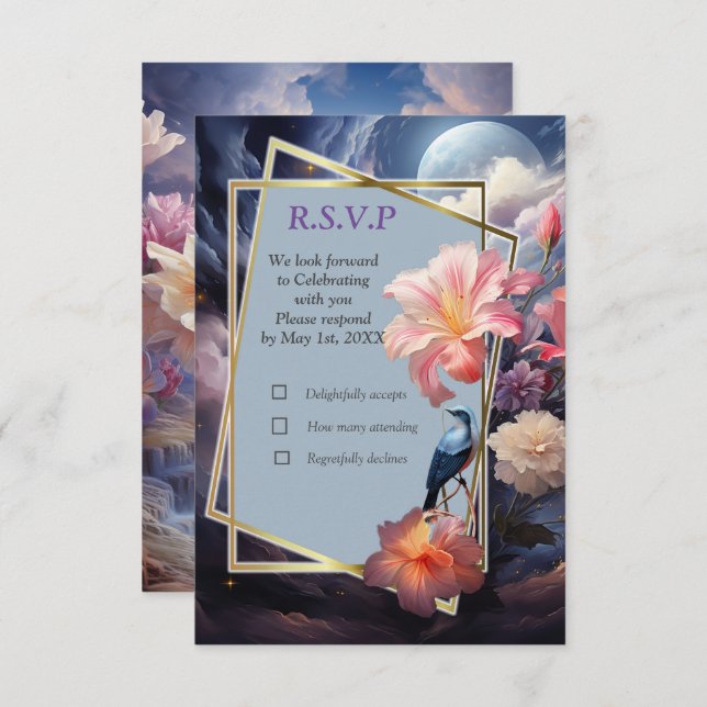 Mystical Flowers of the Supernatural Realm  RSVP Card (Front/Back)